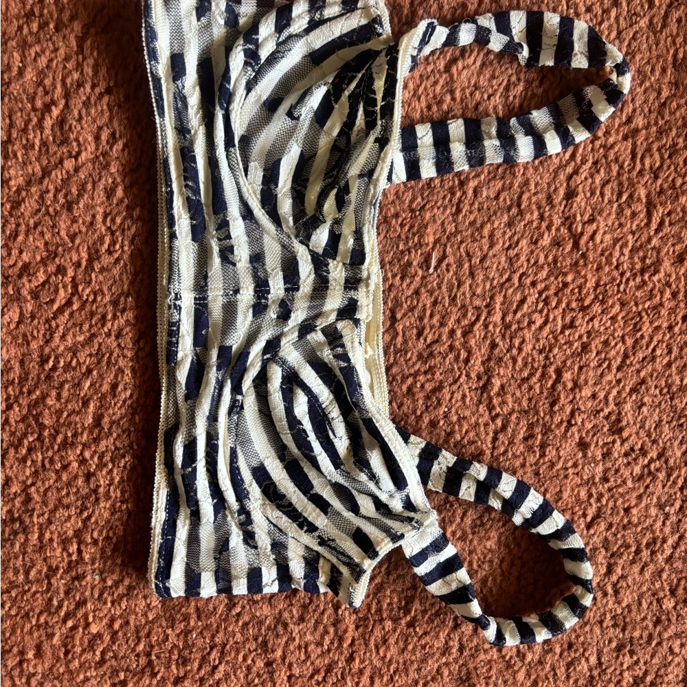 Pins & Needles Striped Black and White Bra